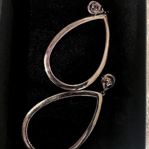 MARLYN SCHIFF STUNNING PAVE DROP EARRINGS - Picture 4 of 4